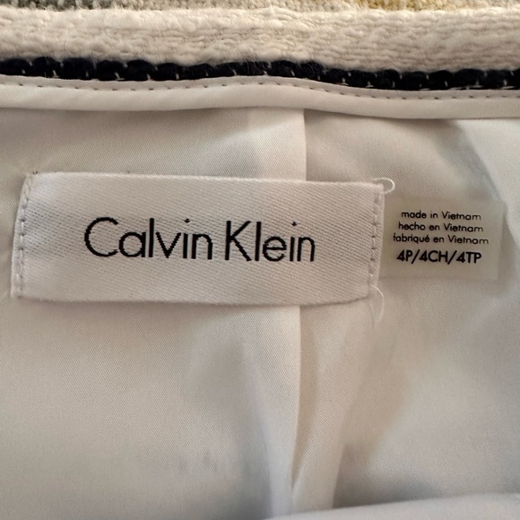 CALVIN Klein Skirt White Black Striped Pencil Knee Length - Picture 7 of 8